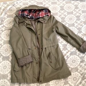 Green jacket with hood